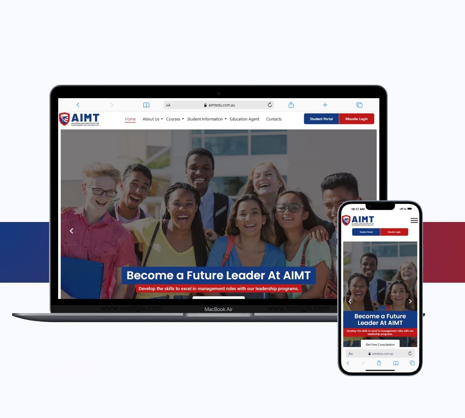 AIMT Australia website on a laptop and phone