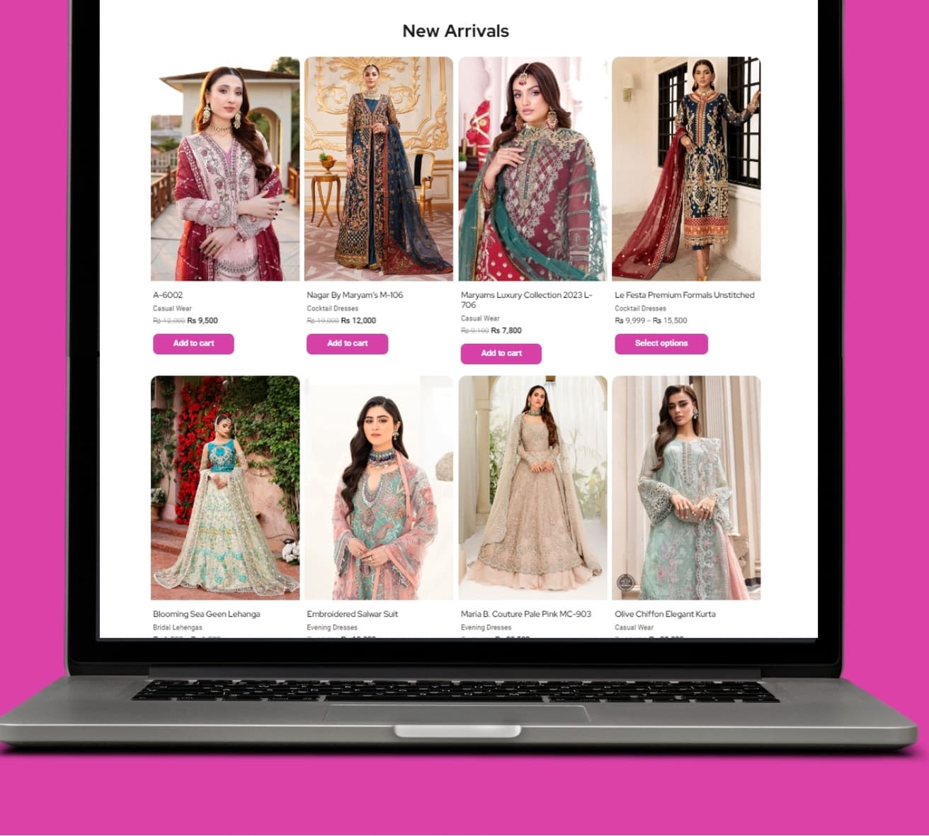Rang e Gohar new arrivals on a laptop